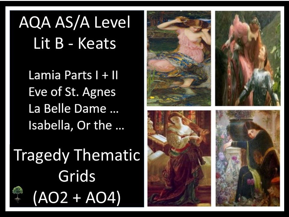 Keats  - Lamia, Isabella, Eve of St Agnes and La Belle Dame | AO2 + AO4 Tragedy Thematic Grids | Lit B