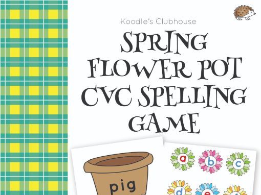 Spring flower pot CVC spelling game