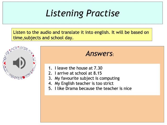 Module 2 Ma journée scolaire​ (My journey to school)