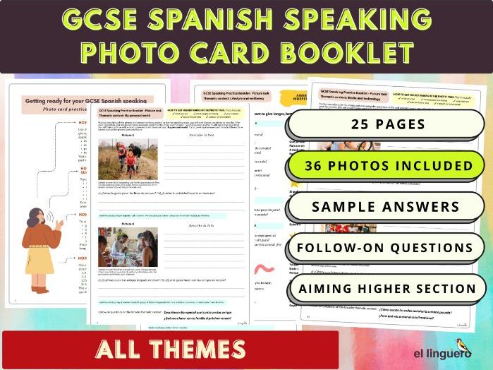 GCSE Spanish Speaking Photo Card Booklet - All Themes