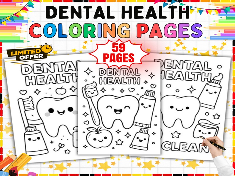 Dental Health Coloring Pages | 59 Printable Sheets | Healthy Teeth Activity