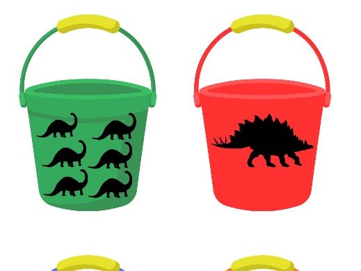 Dinosaurs in Buckets Counting Activity 1–10