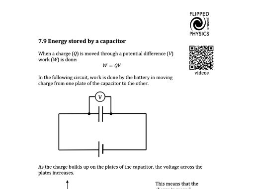 Energy stored by a capacitor
