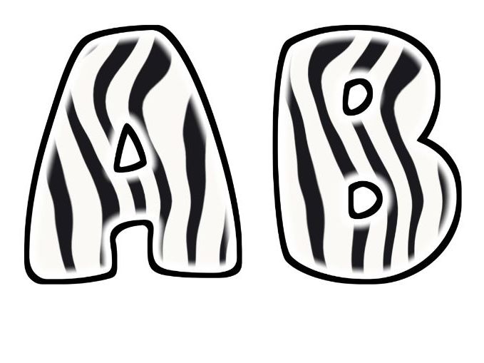 Zebra Stripe Glow Bubble Letters | Bulletin Board Letters | Classroom Display Pack