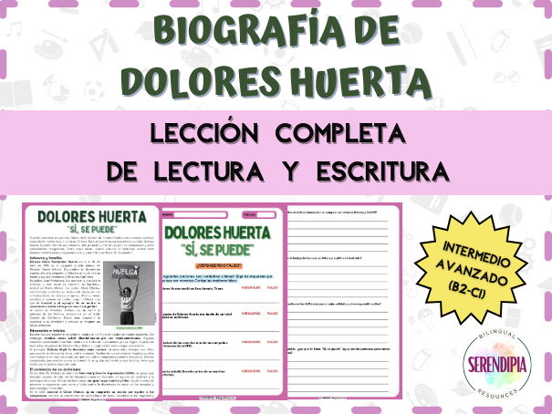 Dolores Huerta Biografía Lectura | Dolores Huerta Spanish Reading | Civil Rights Spanish B2-C1