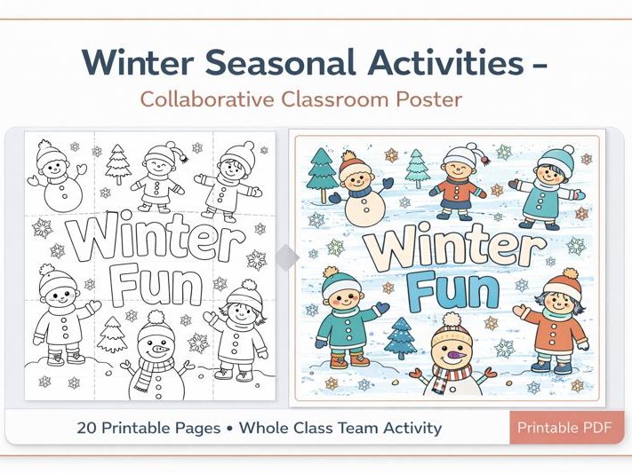 Winter Seasonal Activities – Collaborative Classroom Poster