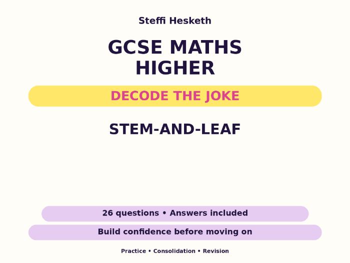 Stem-and-leaf | GCSE Decode the Joke + Answers