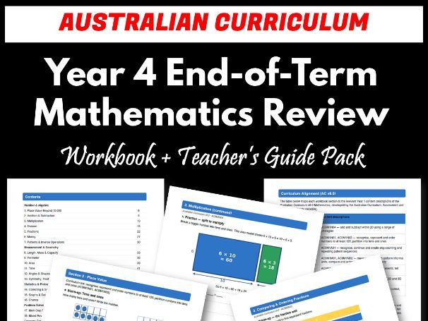 Year 4 End-of-Term Mathematics Review Pack | Australian Curriculum