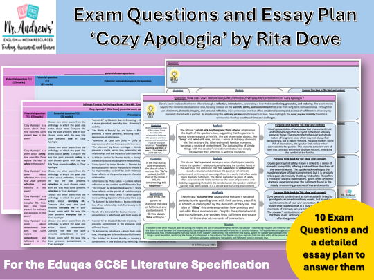 'Cozy Apologia' GCSE Exam Questions and Essay Plan