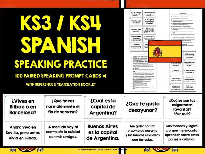 SPANISH SPEAKING PRACTICE CARDS #1