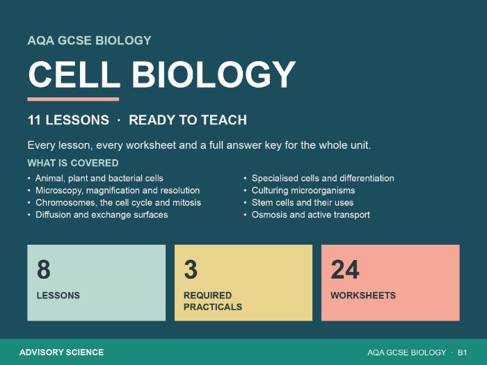 AQA GCSE Biology B1 Cell Biology Full Unit