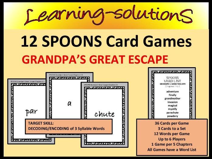 GRANDPA'S GREAT ESCAPE - SPOONS CARD GAMES - Decoding/Encoding