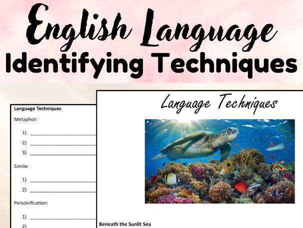 English Language Identifying Language Technique Poem Worksheet