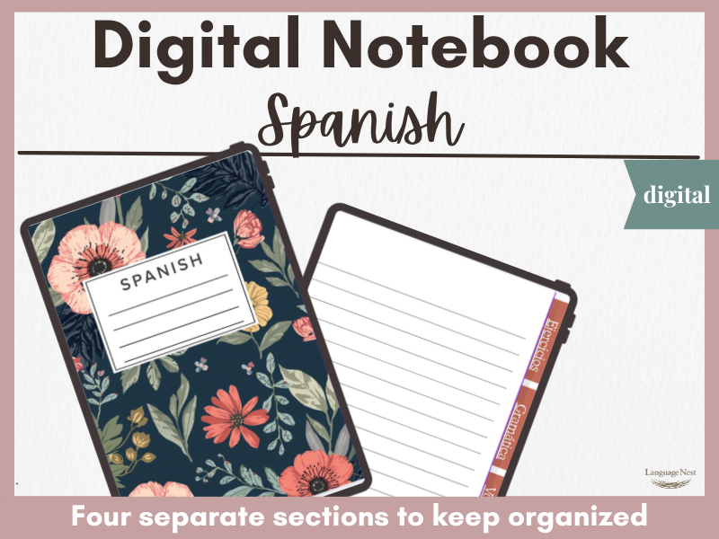 Floral Cuaderno de Español | Spanish Digital Learning Notebook