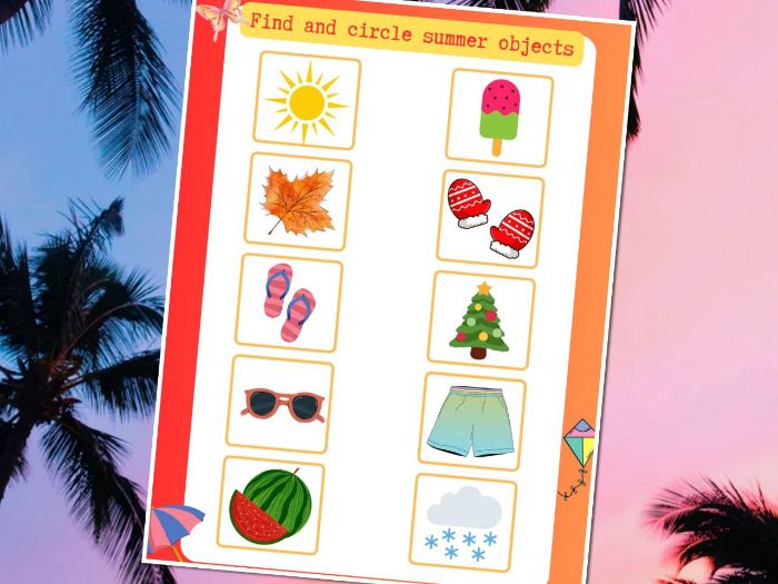 Find and Circle – Summer Objects