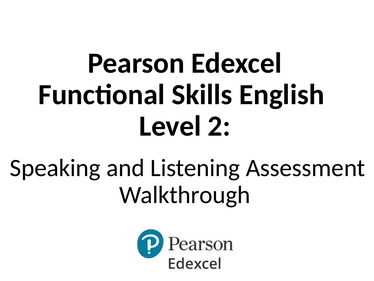 English Speaking Functional Skills Level 2