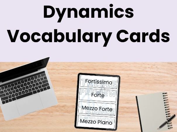 Dynamics Vocabulary Cards | Music Word Wall