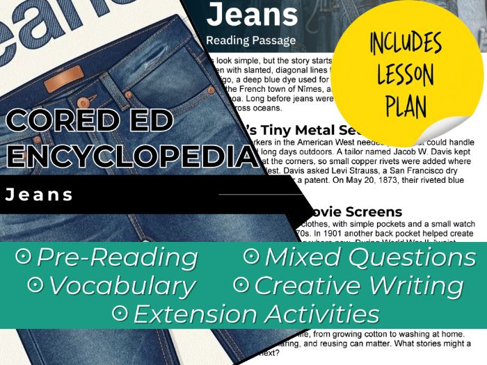 Jeans Reading Comprehension Passage - Cored Ed Encyclopedia