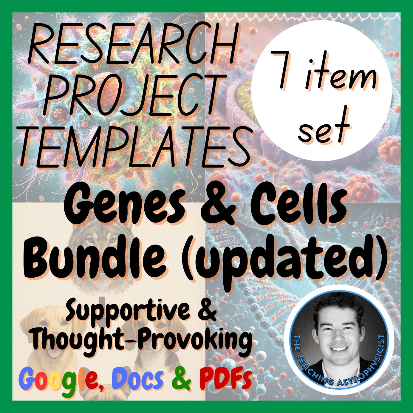Genes & Cells | 7 Science Research Project Templates | Life Science Set UPDATED