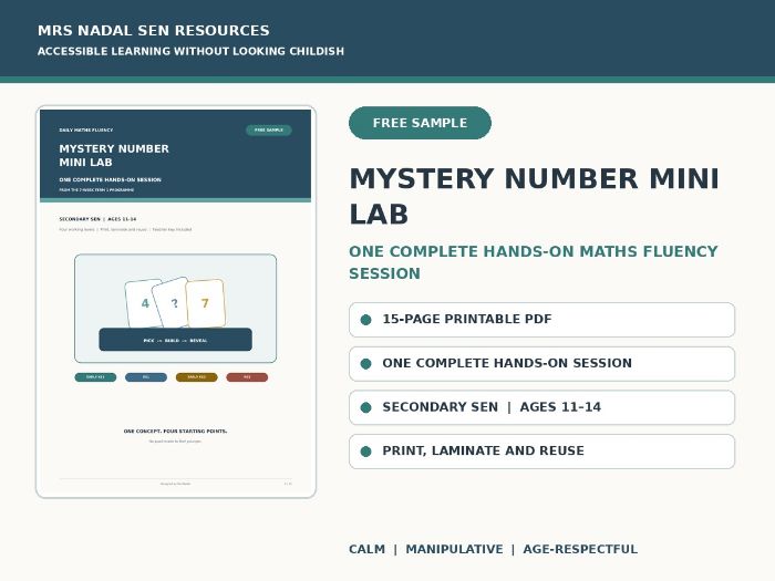 FREE SEN Maths Fluency Activity | 4 Levels