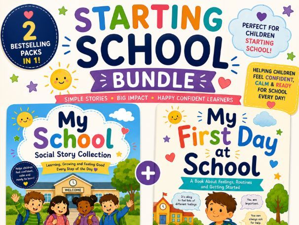 Starting School Support Bundle | School Social Stories & Transition Workbook