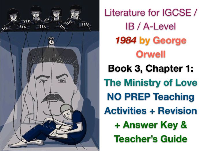 FREE George Orwell - 1984 - Book 3, Ch. 1: Ministry of Love (IGCSE EXAM PREP + ANSWERS)