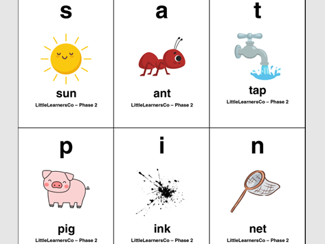Phonics Flash cards Phase 2