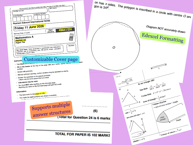 Edexcel IGCSE LaTeX Exam Paper Template