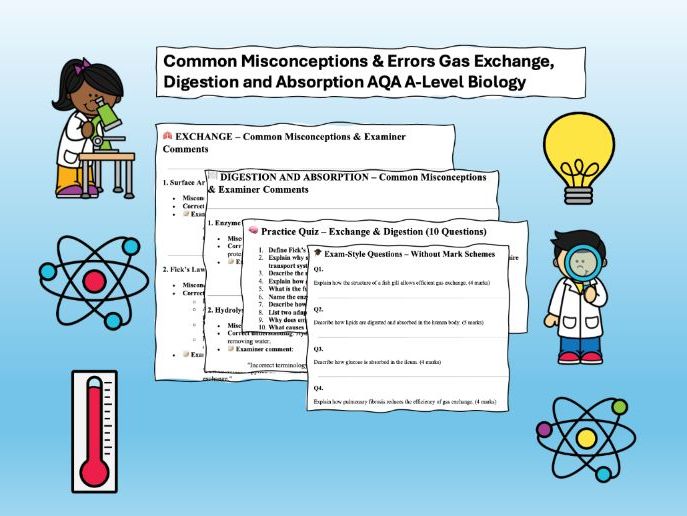 AQA A-Level Biology Common Misconceptions & Practice Chapter 6 Exchange and Digestion