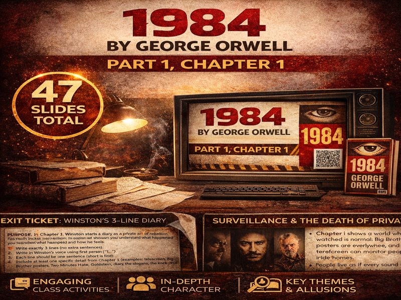 1984 Nineteen Eighty-Four Part 1 Chapter 1 PPT Summary and Analysis