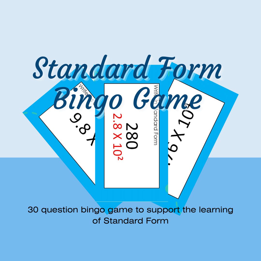 Standard Form Maths Bingo Game Activity Teaching Resources