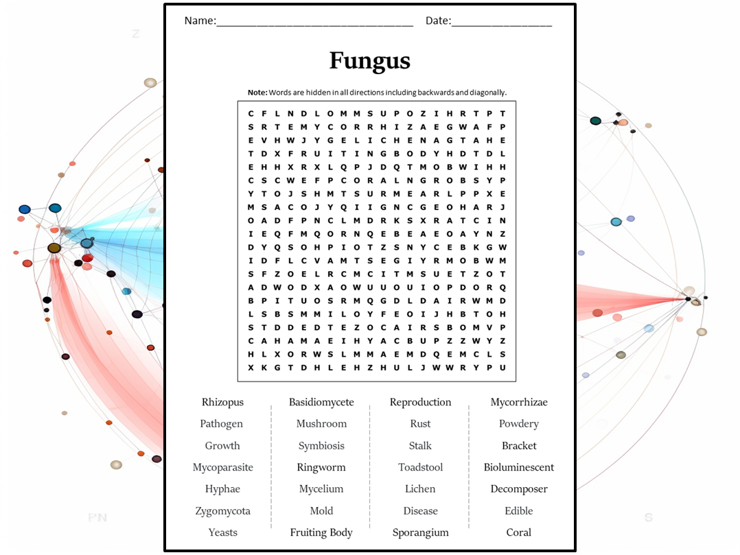 Fungus Word Search Puzzle Worksheet Activity | Teaching Resources