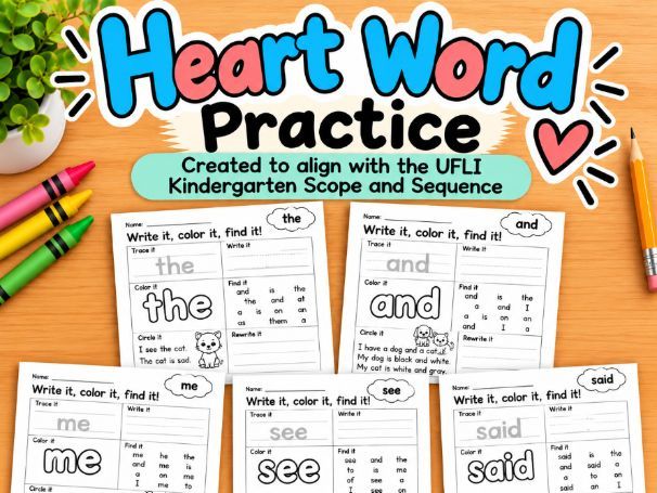 Heart Word Practice | Sight Words | UFLI-Aligned Worksheets