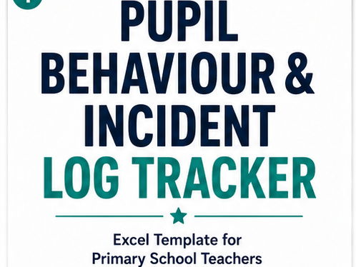 Pupil Behaviour & Incident Log Tracker — Excel & Google Sheets, Whole School