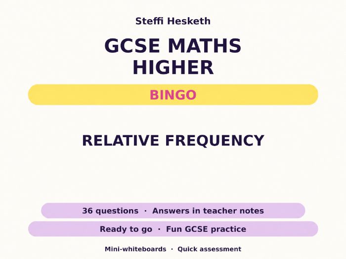 Relative Frequency GCSE Maths Higher Bingo