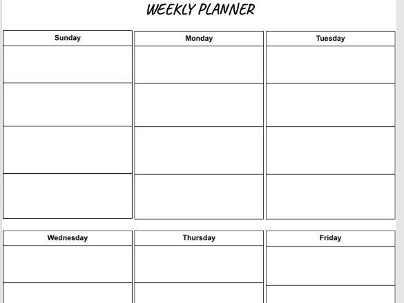 Weekly Planner Printable and Undated PDF