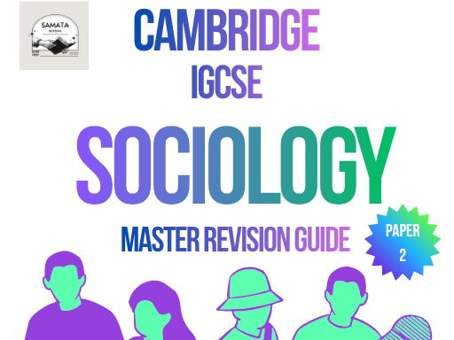 CIE IGCSE Sociology 0495 Paper 2 Master Revision Guide I Past Paper Analysis + Exam Strategies