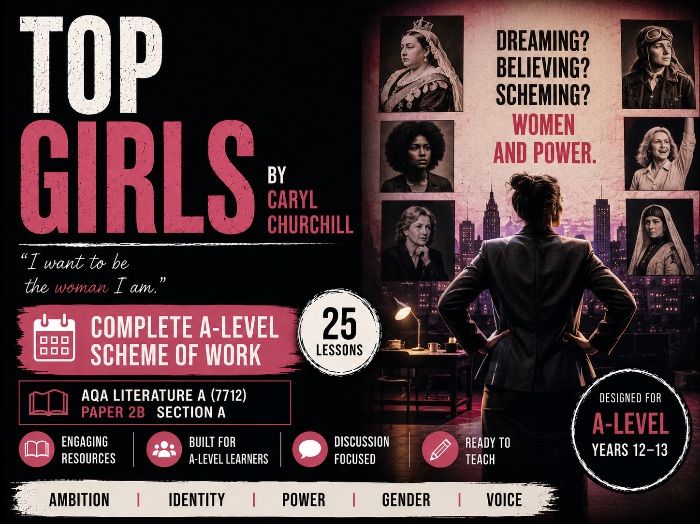Top Girls: Complete A-Level Scheme of Work (25 Lessons) | AQA Lit A (7712) Paper 2B Section A