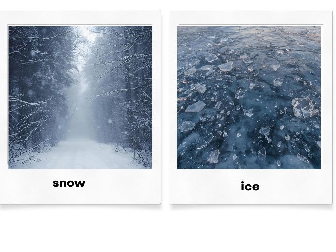 Winter Display Word Cards with Photos – Writing Support