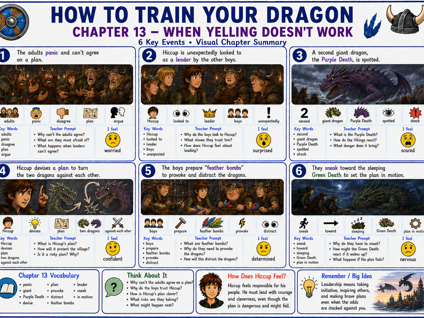 How to Train Your Dragon Chapters 11-15 Bundle | Visual Summaries