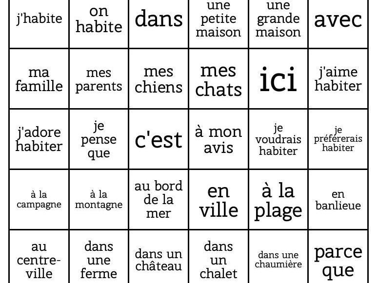 Bingo - French - ma région