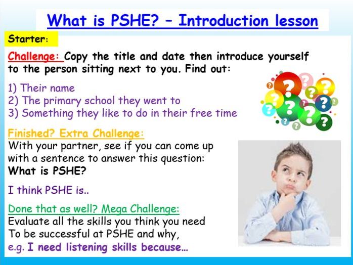 PSHE Introduction