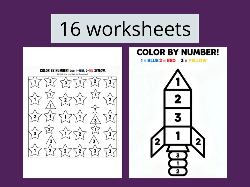 Color by Number Activity Pack for Kids