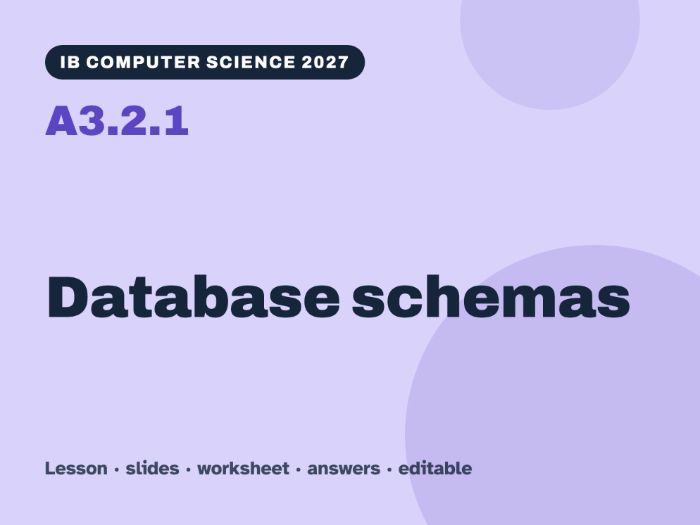 IB Computer Science 2027 – A3.2.1 Database schemas – Lesson & Worksheet