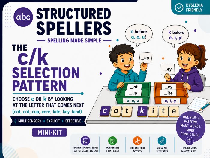 Structured Spellers – The c/k Selection Pattern | Structured Literacy Spelling Intervention