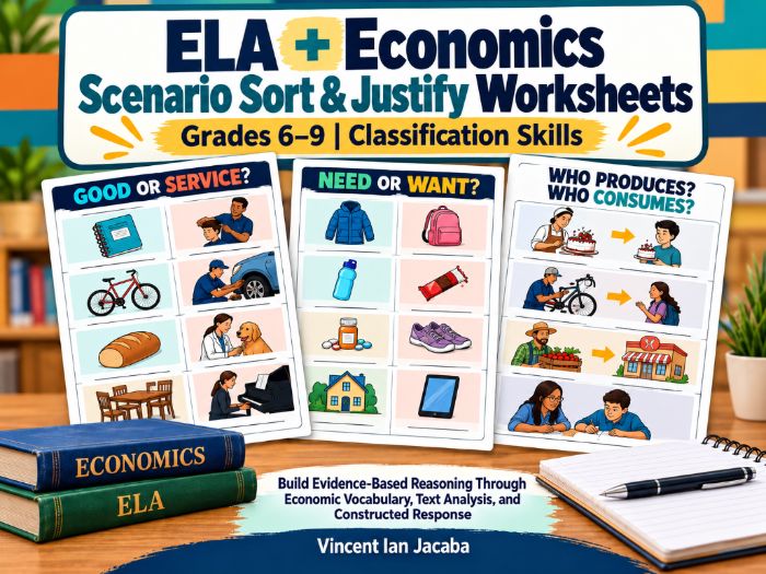Economics Scenario Worksheets | Goods, Needs, Producers & Supply | Grades 6–9