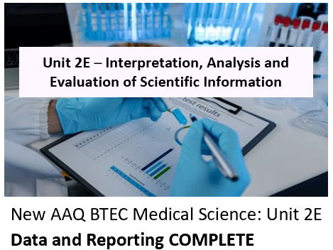NEW: AAQ BTEC Medical Science Unit 2E Data and Reporting – COMPLETE