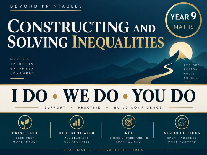 Constructing and Solving Inequalities | I Do, We Do, You Do | Year 9 Maths print-free LESSON