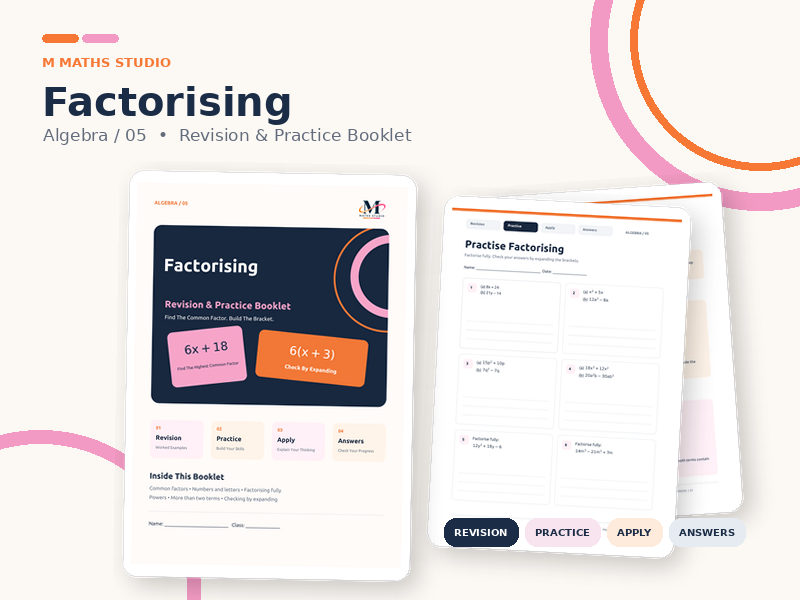Factorising | Revision Booklet