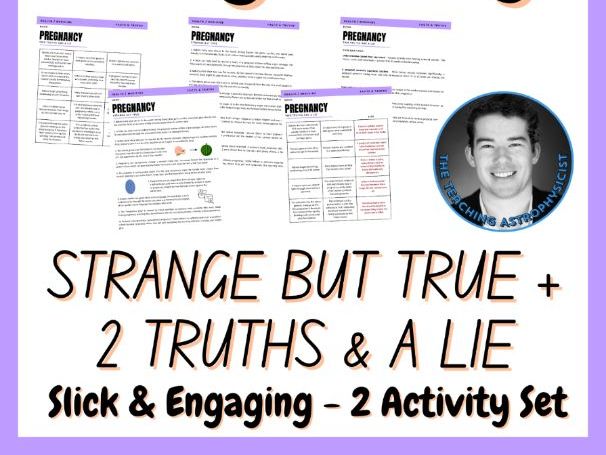 Pregnancy - Strange But True Facts + 2 Truths & a Lie - 2 Activity Set